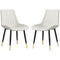 HOMCOM Dining Chair Pair: Modern PU Leather Upholstered, Steel Legs, Kitchen Chairs, Cream Hue for Living Room, Bedroom