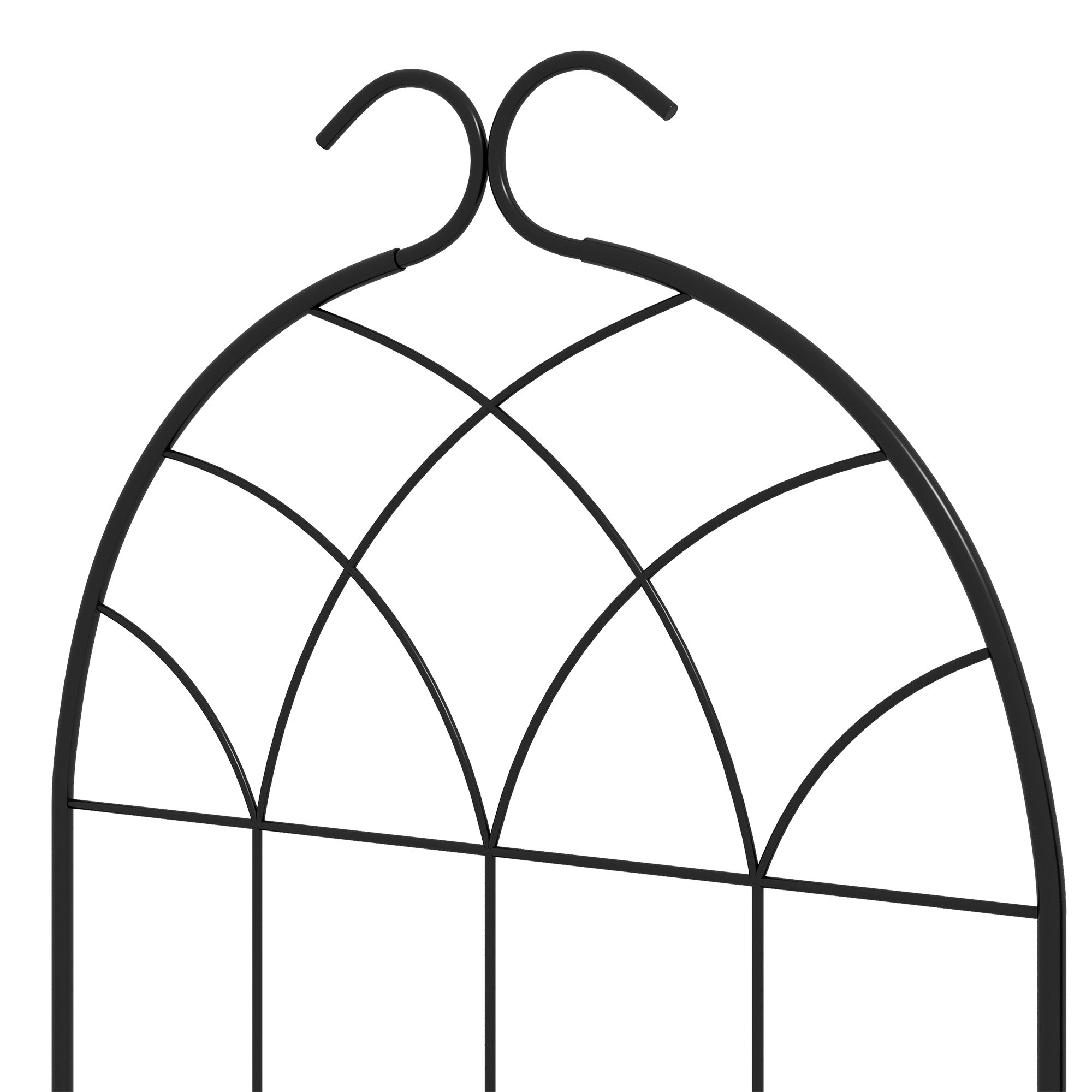 Outsunny 2 Pcs Garden Trellis for Climbing Plants, Outdoor Metal Trellis Plant Support Trellises for Patio, Lawn, Backyard 