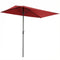 8ft Half Round Umbrella Outdoor Balcony Parasol Patio Garden Outdoor Window Sun Shade w/ 5 Ribs