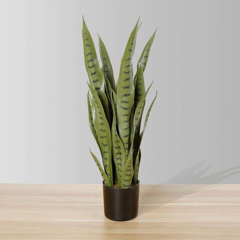 Jose Artificial Snake Sansevieria Dark Green Potted Plant 26" 