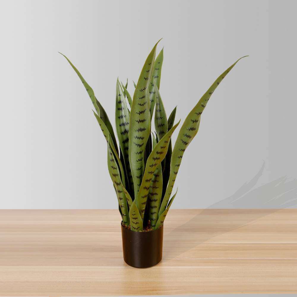 Jose Artificial Snake Sansevieria Dark Green Potted Plant 26" 