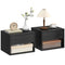 Floating Nightstand Set of 2, Wall Mounted Bedside Table with Drawer for Bedroom Black