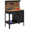 Multipurpose Tool Workbench for Garage, Garage Bench with Storage Drawer, Peg Board, Lockable Cabinet