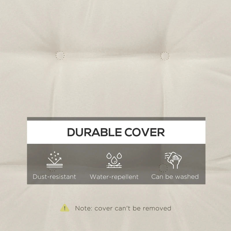 Replacement Cushions for Rattan Furniture, 4 Piece Outdoor Seat Cushion Pad for Patio Set, Cream White