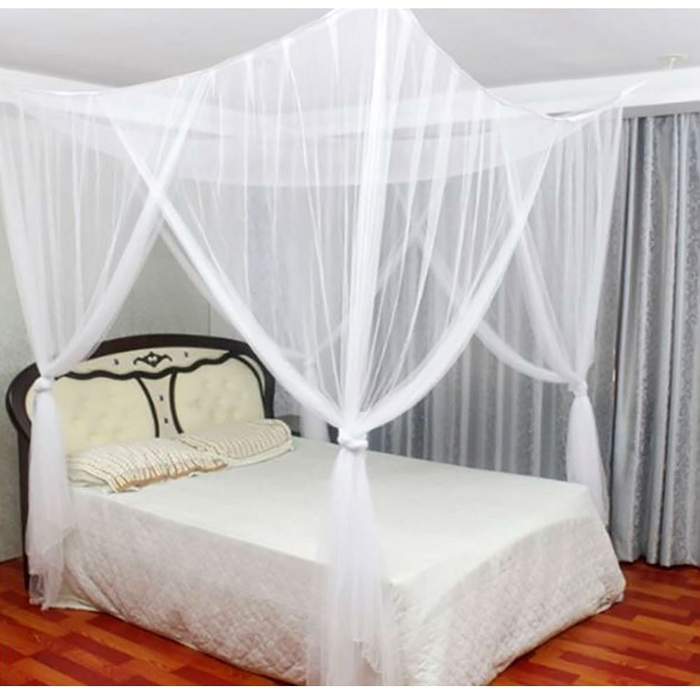 White Mosquito Net Bed Canopy Mesh Netting - size Full Queen King - Free Shipping