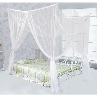 White Mosquito Net Bed Canopy Mesh Netting - size Full Queen King - Free Shipping 