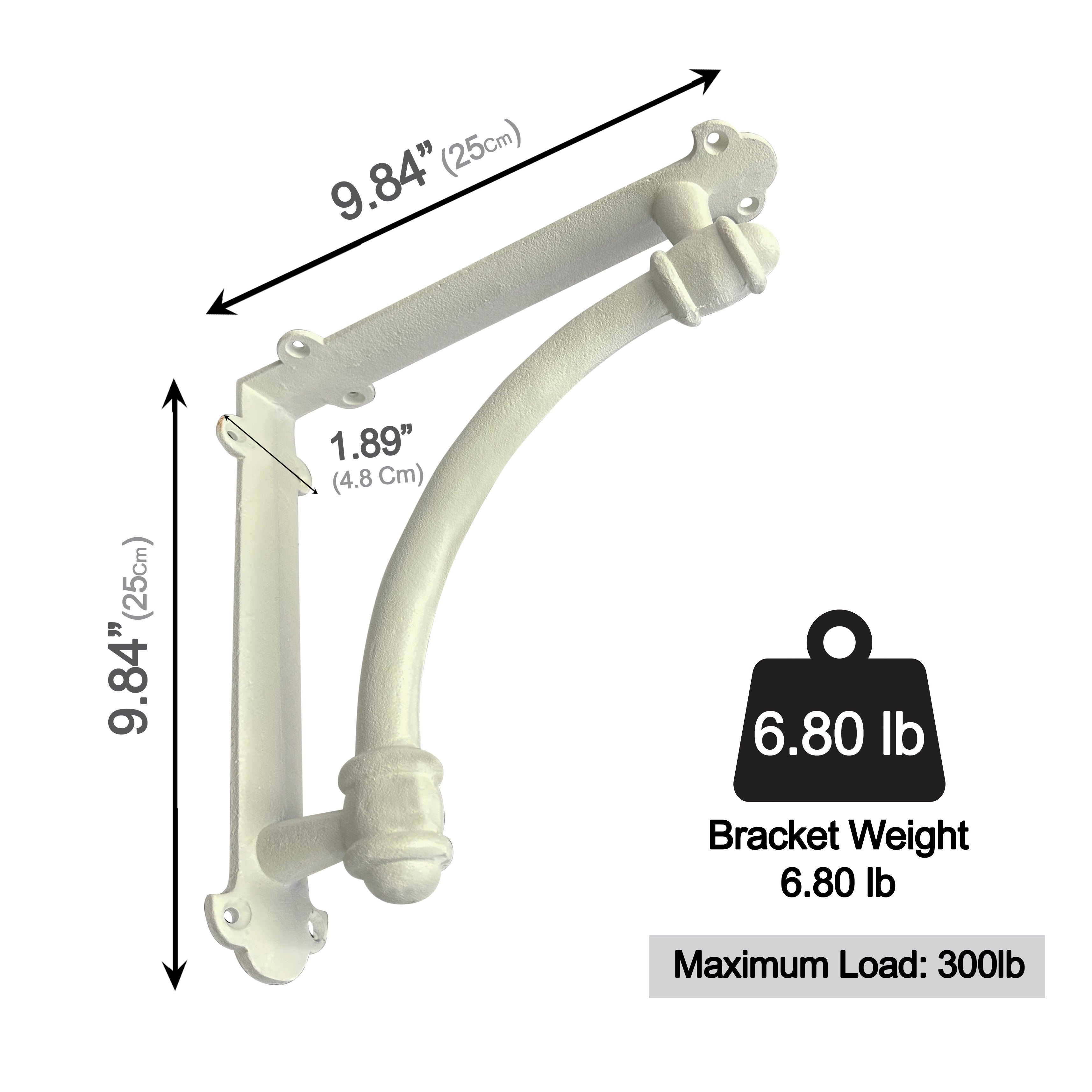 Half-Round Bracket, White 