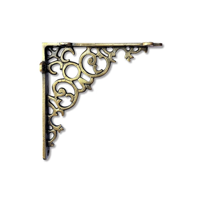 Scroll Bracket, Small, Small, Brass 