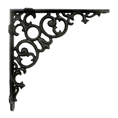 Shelf Bracket, Scroll, Large, Black 