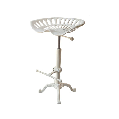 Tractor Seat Stool White 