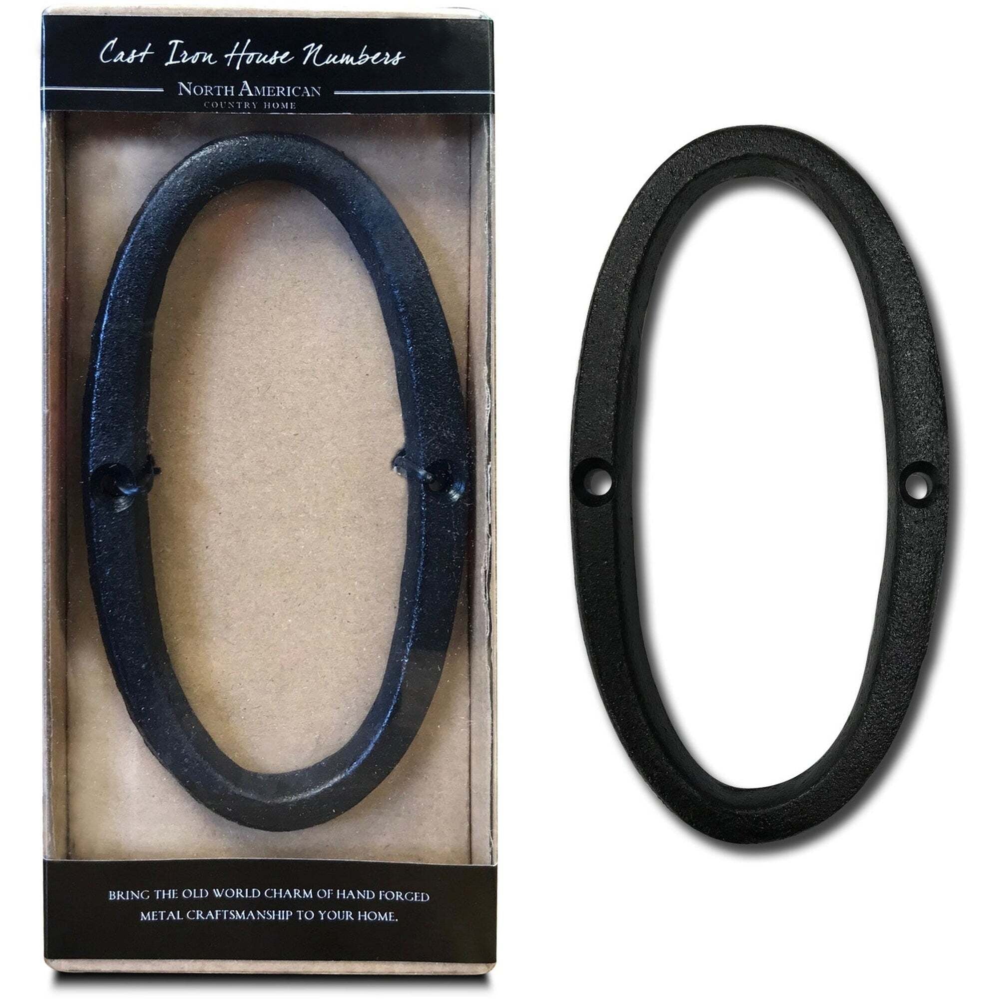 Cast Iron Roman Number 0 BLK 