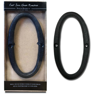Cast Iron Roman Number 0 BLK 