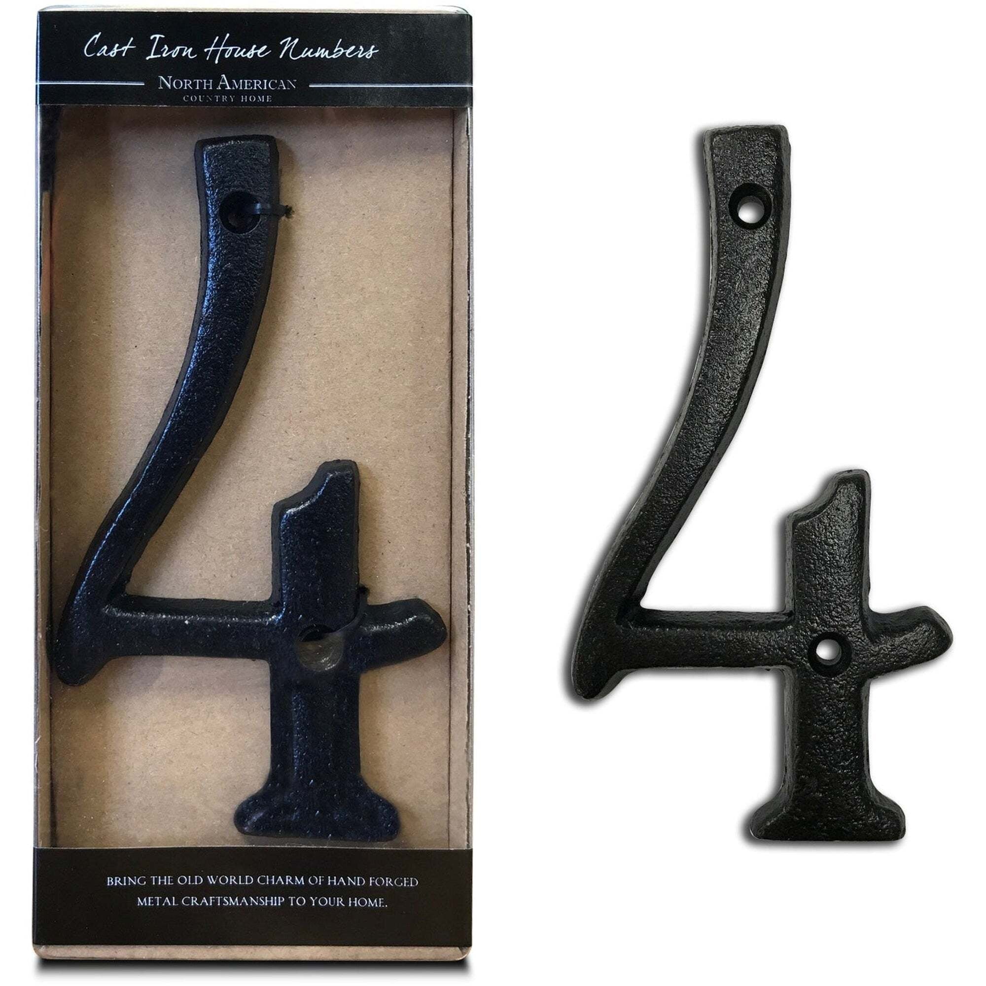 Cast Iron Roman Number 4 BLK 