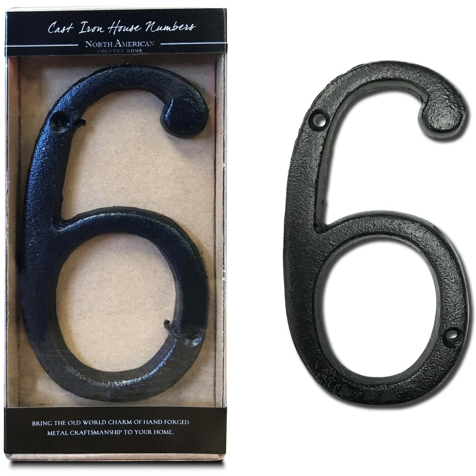 Cast Iron Roman Number 6 BLK 