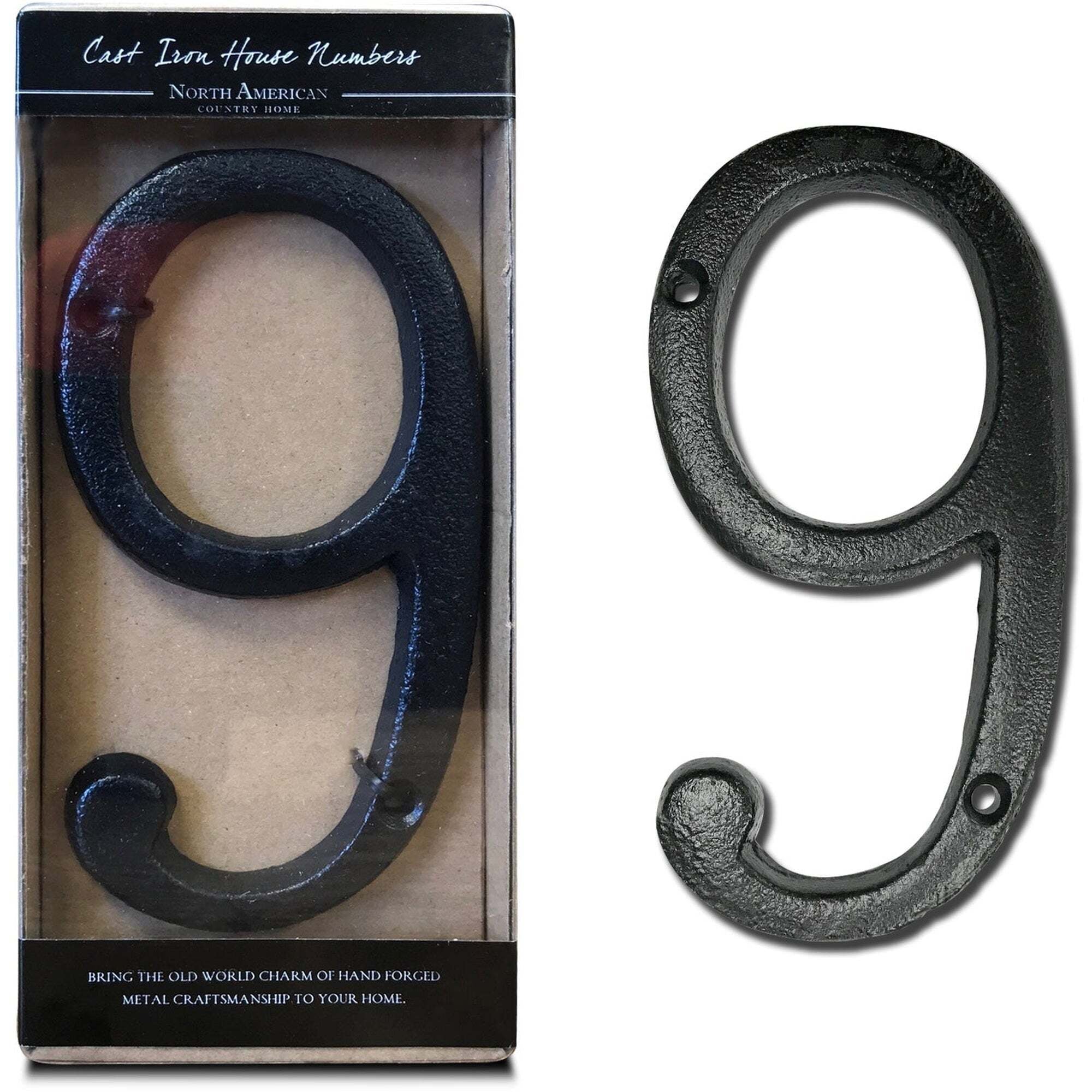 Cast Iron Roman Number 9 BLK 