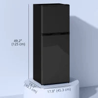 🧊 4.6 Cu. Ft Double Door Mini Fridge with Freezer – Black or Silver