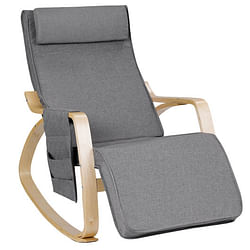Comfortable Lounge Rocking Chair with Removable Cushion Cover and Side Pocket - Free Shipping 
