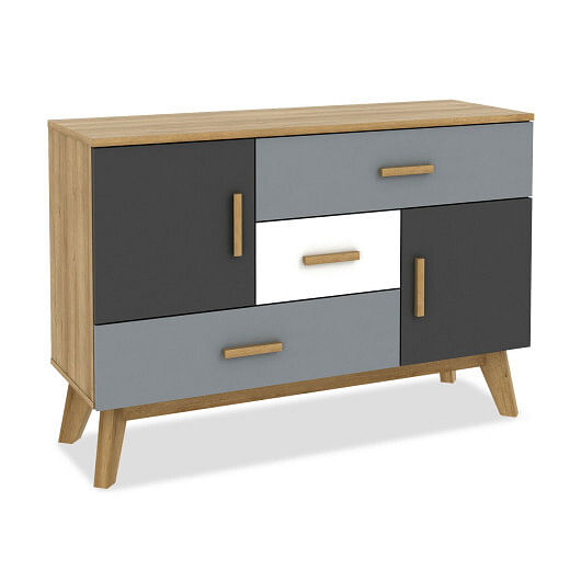 Free-standing Storage Floor Cabinet with 2 Doors and 3 Drawers - Free Shipping