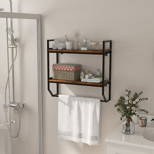 Over the Toilet Shelf Wall Mounted with Metal Frame for Bathroom - Free Shipping 