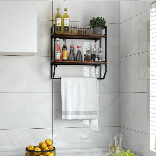 Over the Toilet Shelf Wall Mounted with Metal Frame for Bathroom - Free Shipping 
