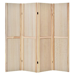 4-Panel Pegboard Display 5 Feet Tall Folding Privacy Screen for Craft Display Organized-Natural - Free Shipping 