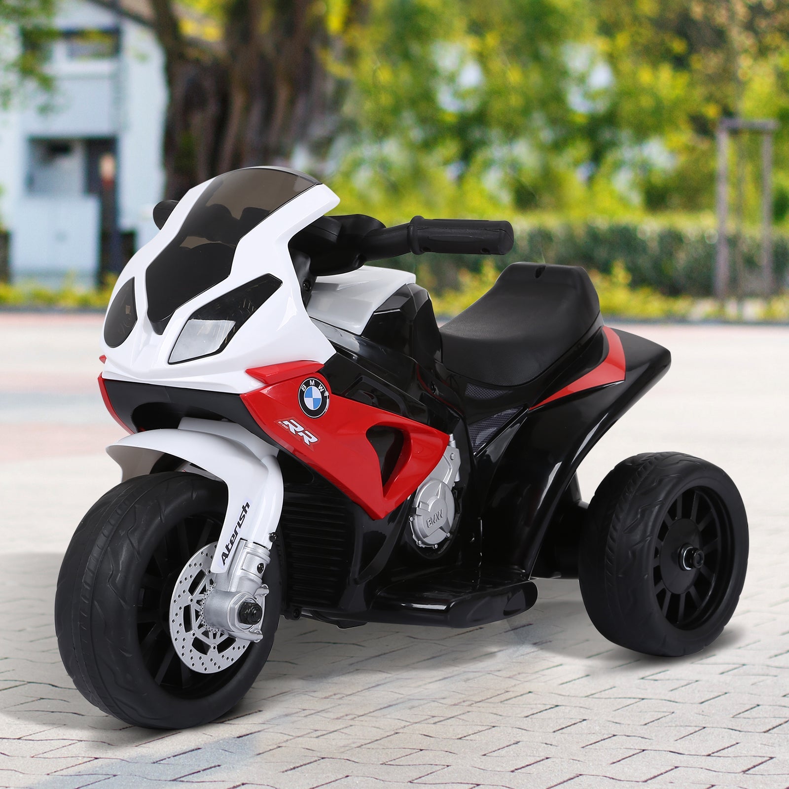 Aosom 6V Kids Motorcycle Battery Powered Toddler Ride On with Headlight Music 3 Wheels Red 