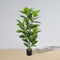 Jerico Artificial Rubber Potted Plant 4' – Realistic Faux Indoor Plant, Handcrafted, Lush Foliage, Maintenance-Free, Fits Most Planters