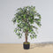 Yali Artificial Ficus Potted Plant 4' – Realistic Faux Tree with Natural Bark Trunk, Handcrafted Green Décor for Home or Office