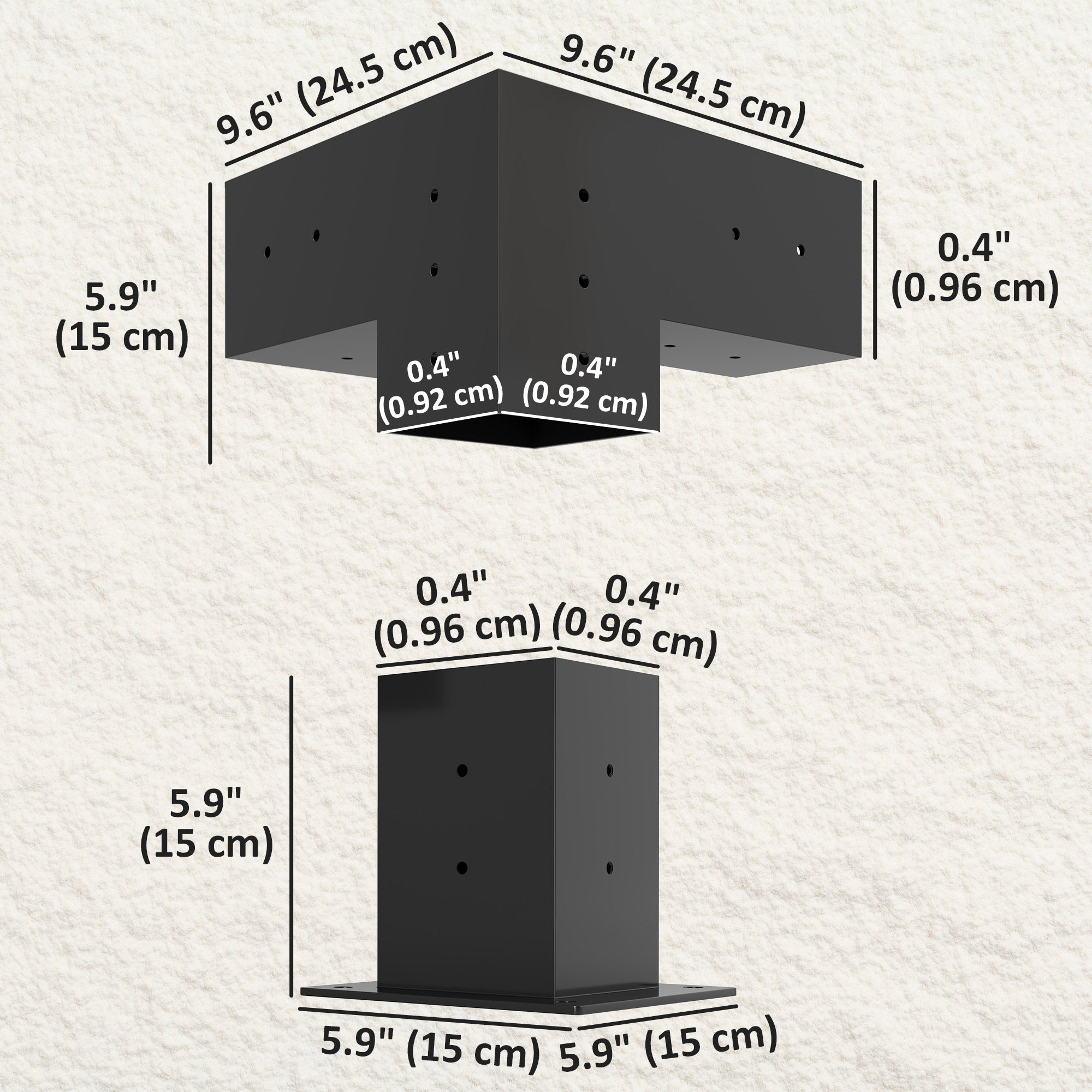 Outsunny 8PCS Pergola Kit, Pergola Brackets with 3-Way & 4-Way Corner Brackets for 4"x4" (Actual 3.6"x3.6") Lumber 