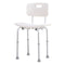 Bath Chair with Back, Adjustable Height Non-slip Shower Stool Bench Tool-Free Assembly Bathroom Aids, White