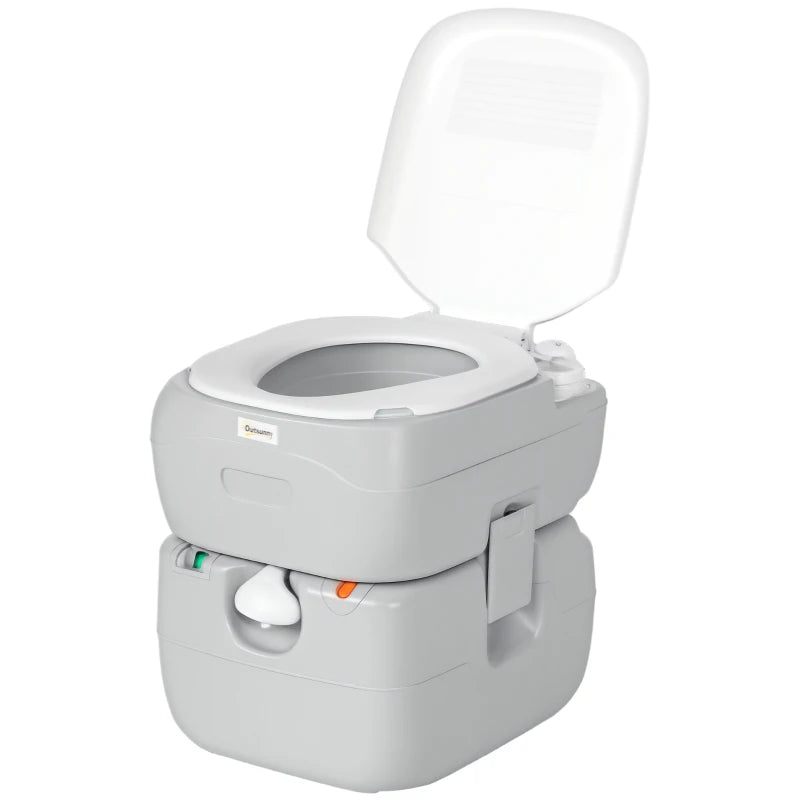 Porta Potty, 5.8 Gallon Portable Toilet with Level Indicator and Anti-Leak Pump for Camping, Boating, Hiking, Travel, RV