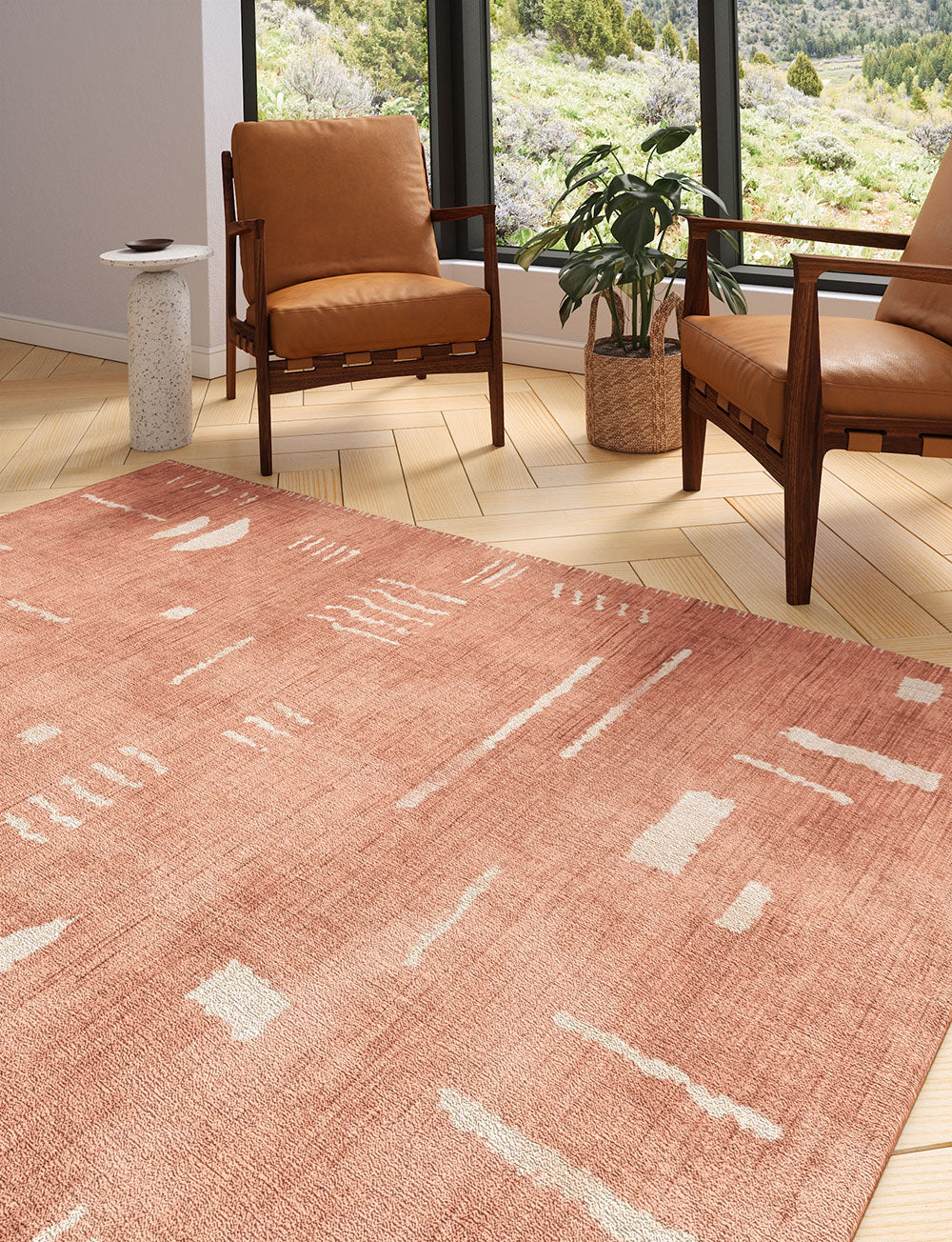 Jama Coral Pink Rug 