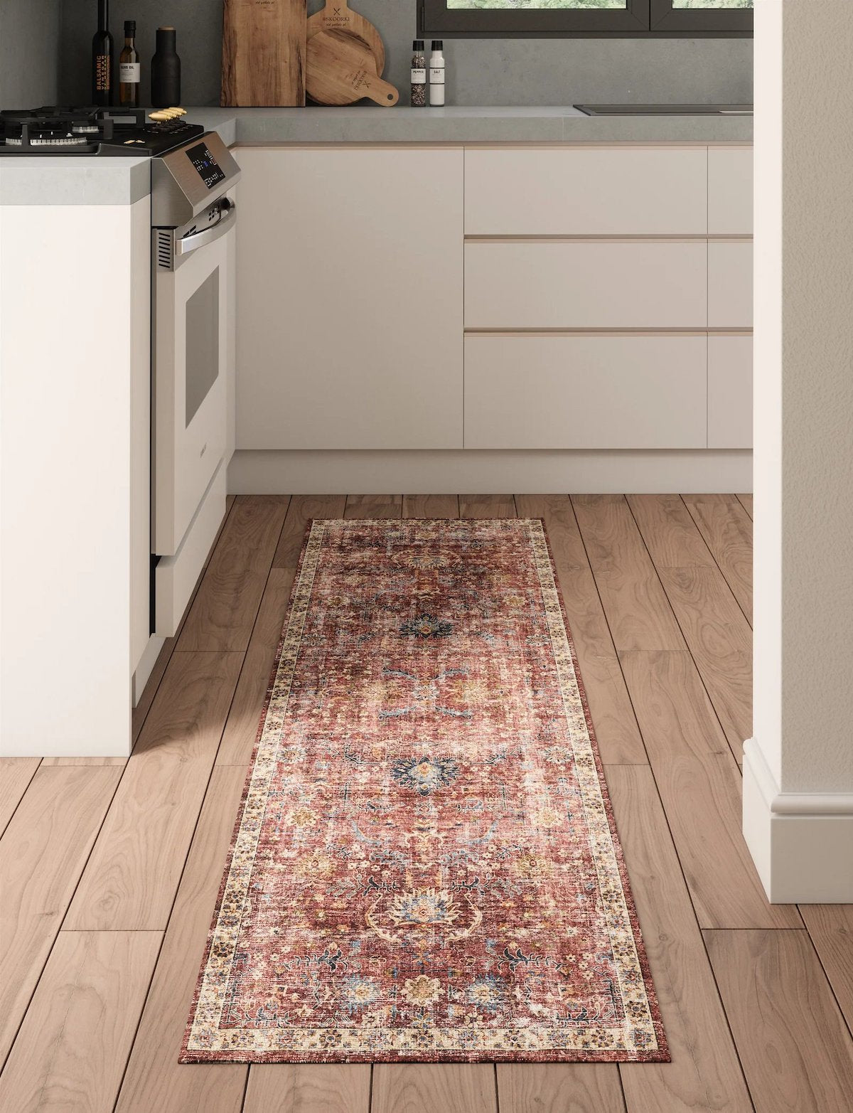 Jasper Rose Taupe Red Rug 