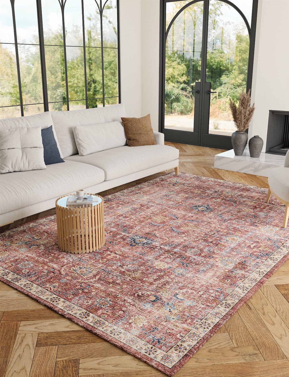 Jasper Rose Taupe Red Rug 