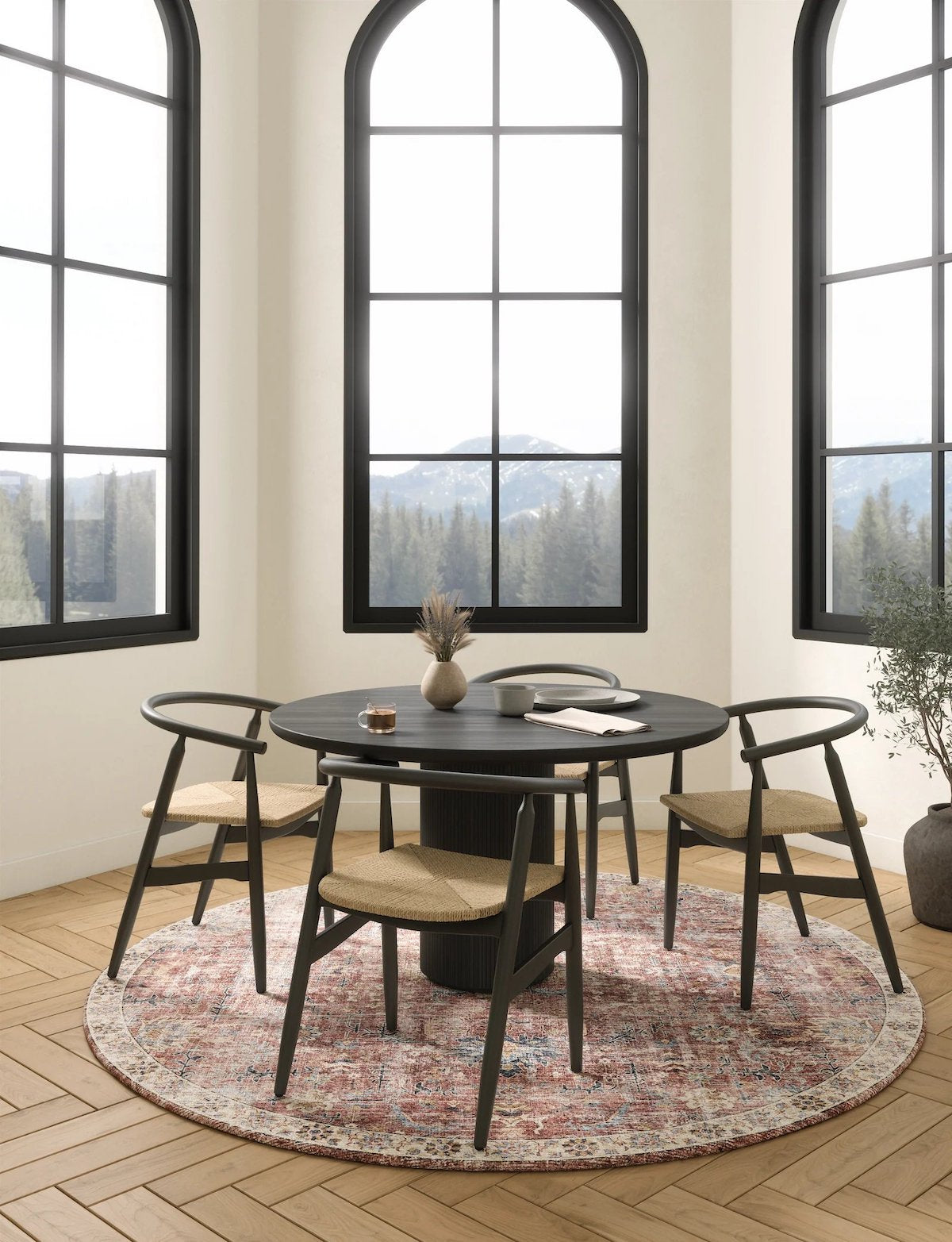 Jasper Rose Taupe Red Rug 