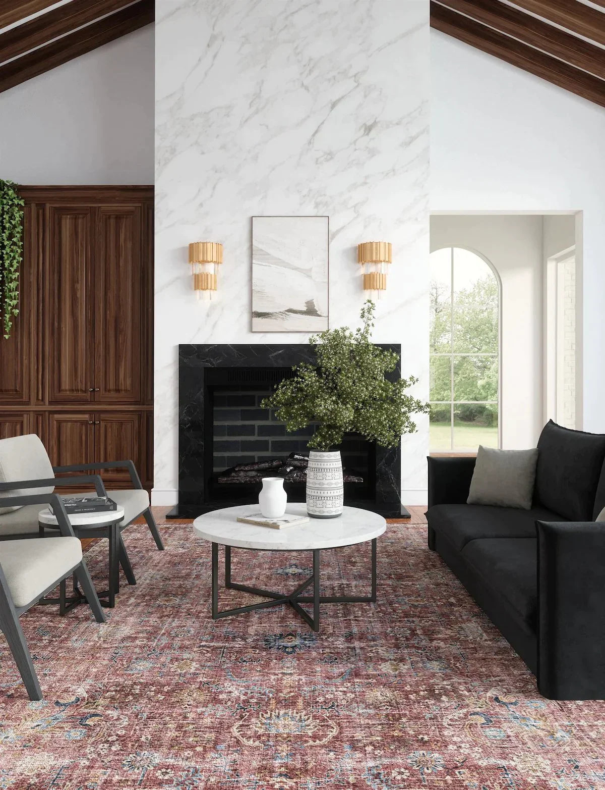 Jasper Rose Taupe Red Rug 