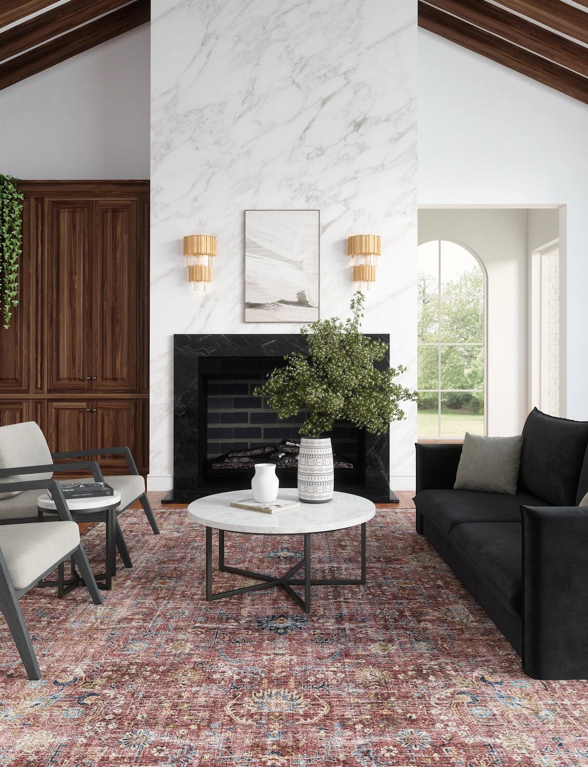 Jasper Rose Taupe Red Rug 