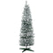 HOMCOM 6ft Tall Pencil Artificial Christmas Tree, Holiday Décor with 390 Snow Flocked Branches, Green