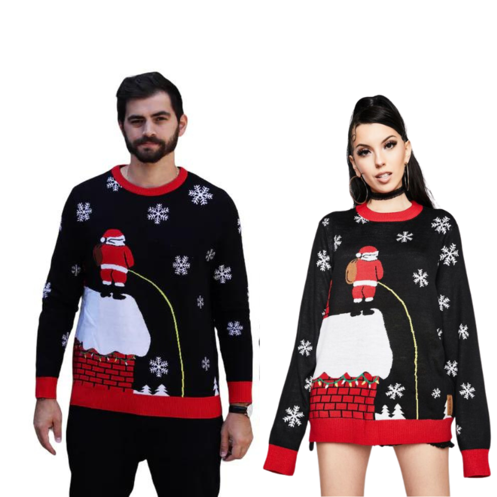 Couple - Leaky Roof Funny Christmas Sweater 