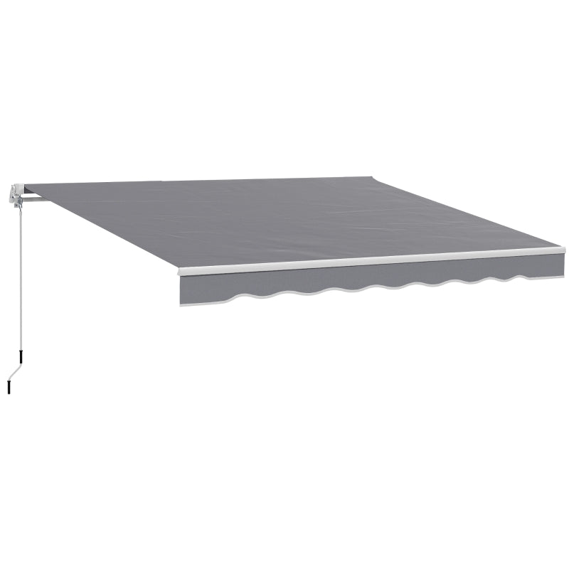 8' x 7' Retractable Awning, Patio Awnings, Sunshade Shelter with 280 g/m² UV & Water-Resistant Fabric, Dark Grey