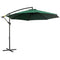 9.7ft Offset Patio UmbrellaCantilever Parasol with Crank Handle, 8 Ribs and Cross Base for Outdoor, Sun Shade, Green