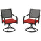 Patio Swivel Chairs with Cushion, Outdoor Swivel Rocker with Curved Armrests, Red