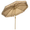 9 ft Patio Umbrella with Push Button Tilt and Crank, Double-ruffled Outdoor Market Table Umbrella Parasoll, Khaki