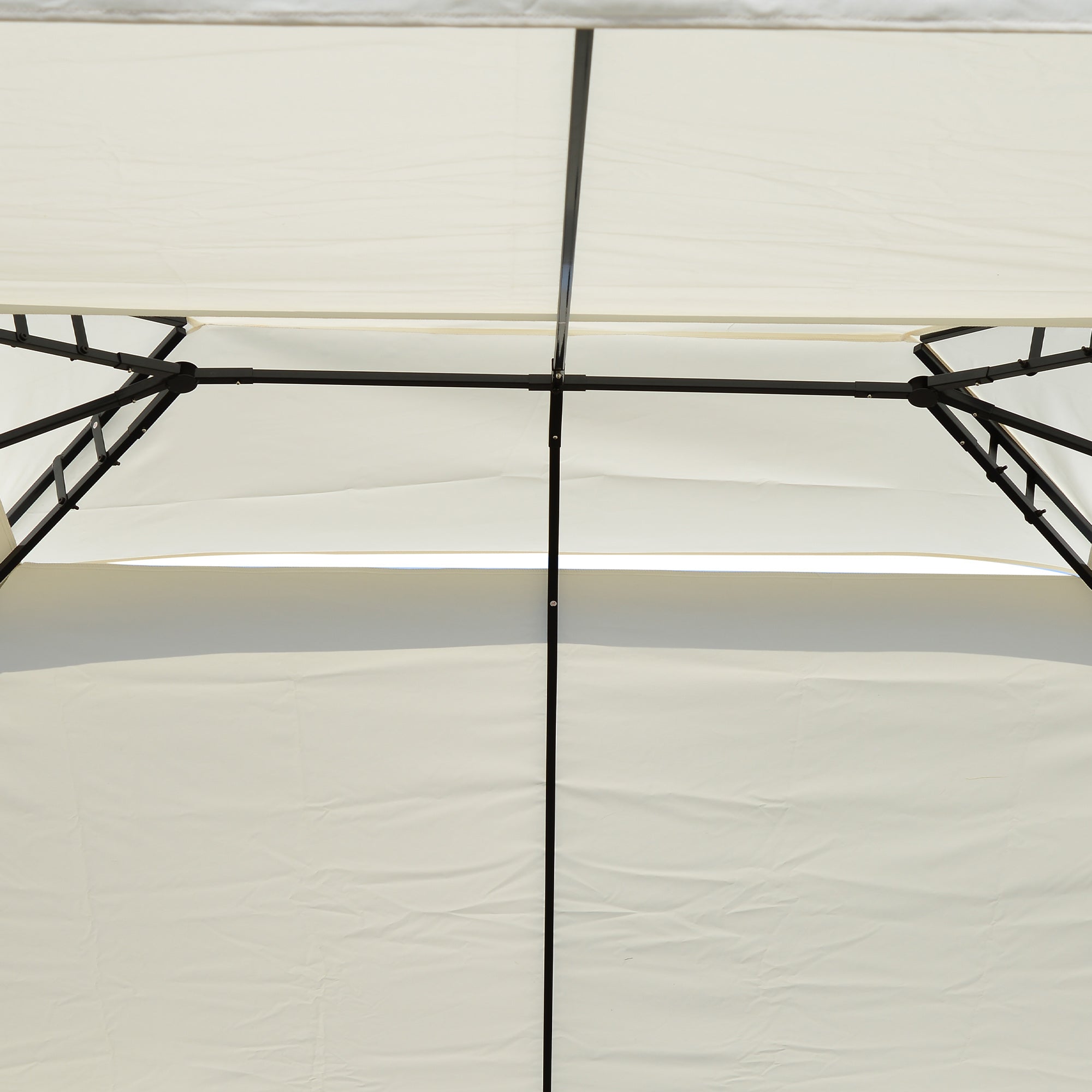Outsunny 10x13ft Steel Gazebo Sun Shelter Patio Outdoor Party Event Canopy Vented Roof Cream White 