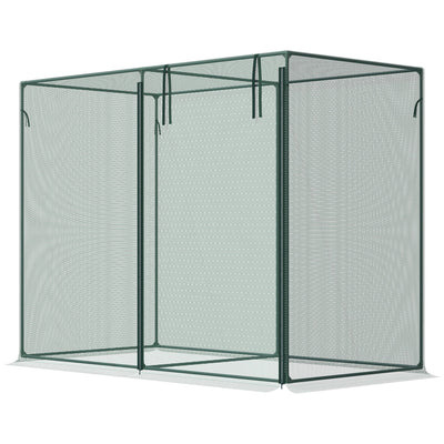 Outsunny 6.5 x 3.3ft Crop Cage, Garden Plant Protector with Single Zippered Door, Storage Bag and Ground Stakes, Green 