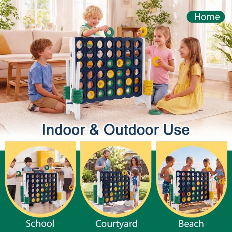 Jumbo 4-to-Score Game Set for Kids and Adults 3.5FT Tall by 4FT Wide Oversized Family Fun Game-Black
