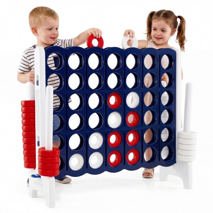 Jumbo 4-to-Score Game Set for Kids and Adults 3.5FT Tall by 4FT Wide Oversized Family Fun Game-White