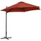 Outsunny Offset Patio Umbrella 8.5FT with 360° Rotation Hanging Sun Shade Canopy Wine Red