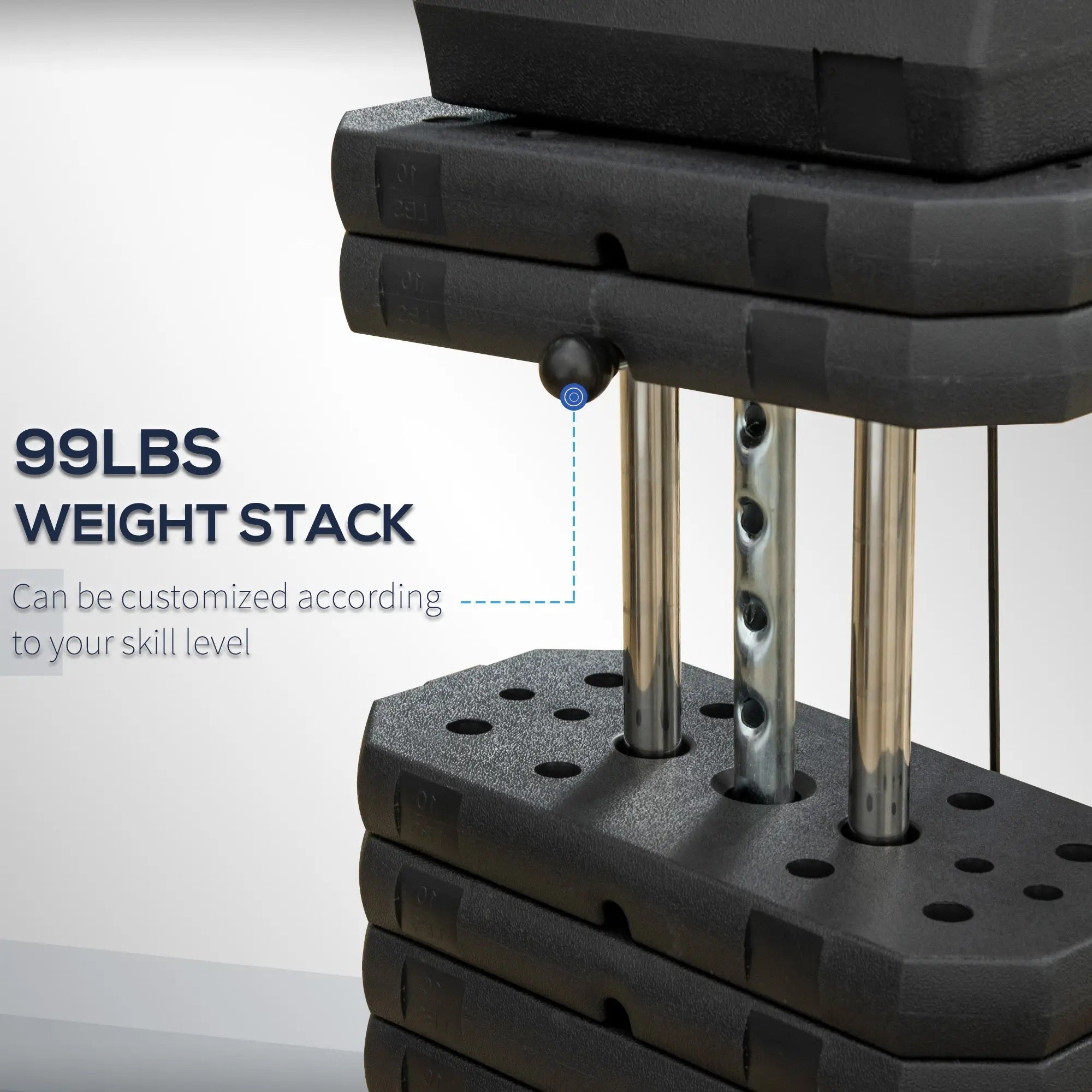 Soozier Home Gym Machine, Multifunction Gym Equipment with 99lbs Weight Stack for Back, Chest, Arm, Legs, and Full Body Workout 