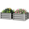 Outsunny 2' x 2' x 1' 2-Pieces Raised Garden Bed with Galvanised Steel Frame for Vegetables, Flowers, Herbs, Silver